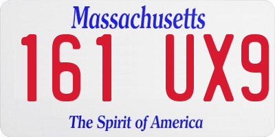 MA license plate 161UX9