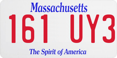 MA license plate 161UY3