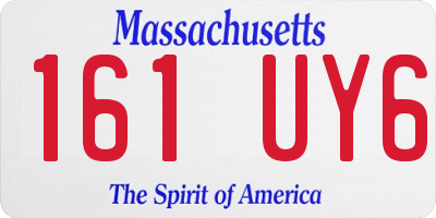 MA license plate 161UY6