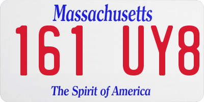 MA license plate 161UY8
