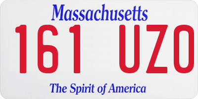 MA license plate 161UZ0