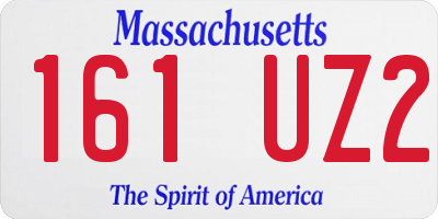 MA license plate 161UZ2