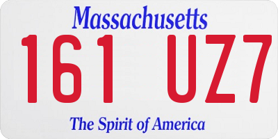 MA license plate 161UZ7