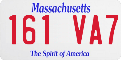 MA license plate 161VA7