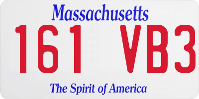 MA license plate 161VB3