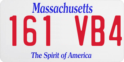 MA license plate 161VB4