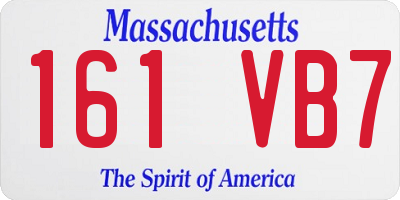 MA license plate 161VB7