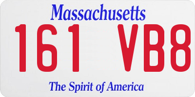 MA license plate 161VB8