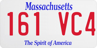 MA license plate 161VC4