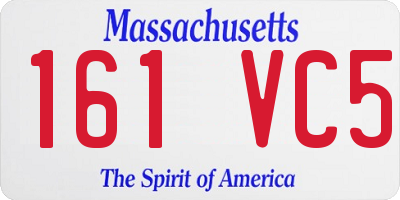 MA license plate 161VC5