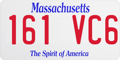 MA license plate 161VC6