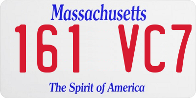 MA license plate 161VC7