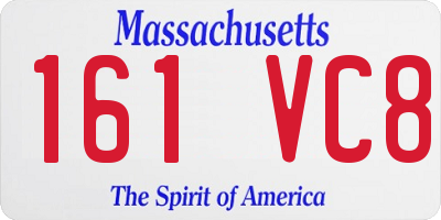 MA license plate 161VC8