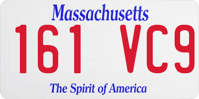 MA license plate 161VC9