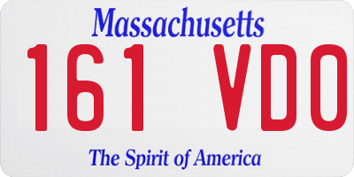 MA license plate 161VD0