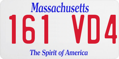 MA license plate 161VD4