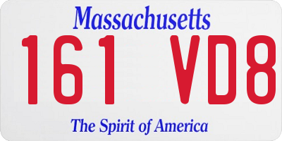 MA license plate 161VD8
