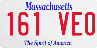 MA license plate 161VE0