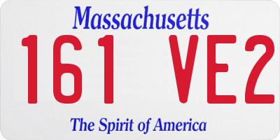 MA license plate 161VE2