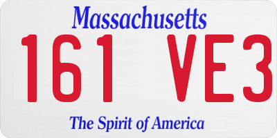 MA license plate 161VE3