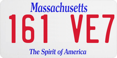 MA license plate 161VE7