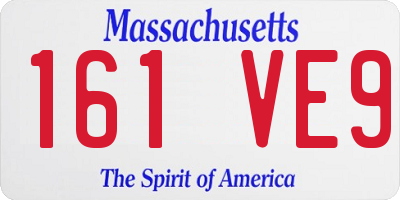 MA license plate 161VE9