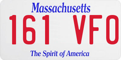 MA license plate 161VF0