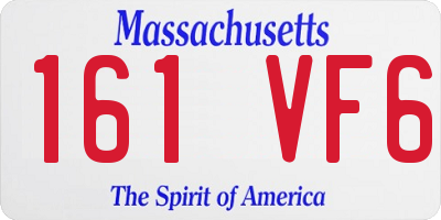 MA license plate 161VF6