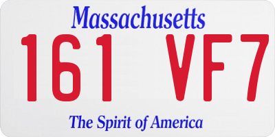 MA license plate 161VF7