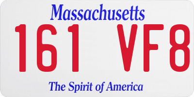MA license plate 161VF8