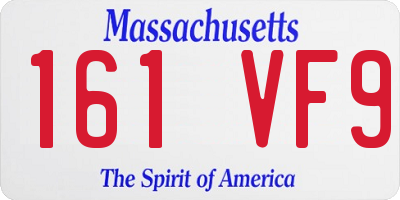 MA license plate 161VF9