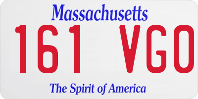 MA license plate 161VG0