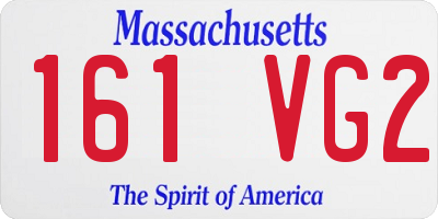 MA license plate 161VG2