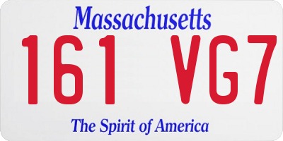 MA license plate 161VG7