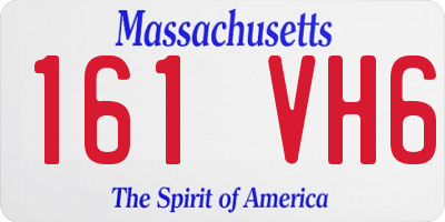 MA license plate 161VH6
