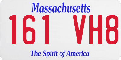 MA license plate 161VH8