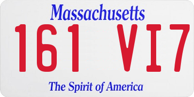 MA license plate 161VI7