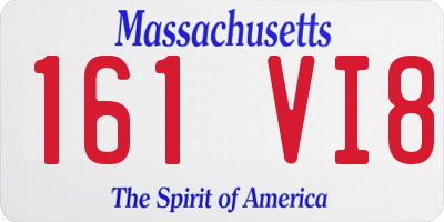 MA license plate 161VI8