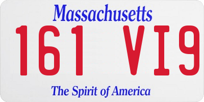 MA license plate 161VI9