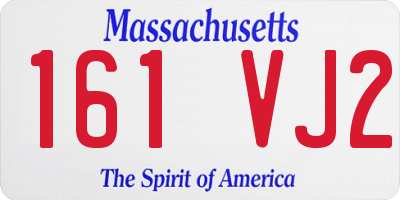 MA license plate 161VJ2