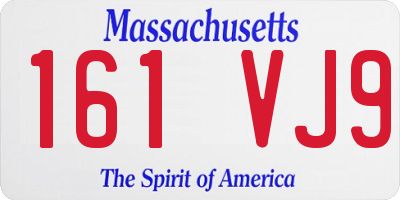 MA license plate 161VJ9