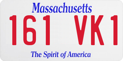MA license plate 161VK1