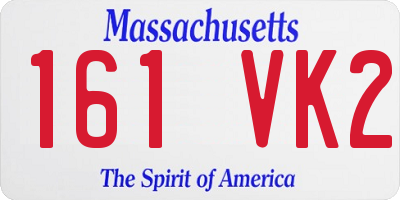 MA license plate 161VK2