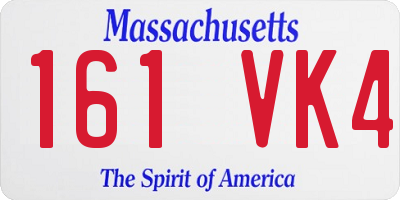 MA license plate 161VK4