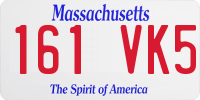 MA license plate 161VK5