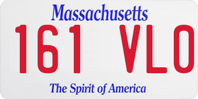 MA license plate 161VL0