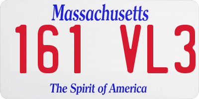 MA license plate 161VL3