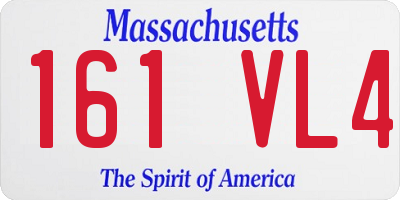 MA license plate 161VL4