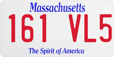 MA license plate 161VL5
