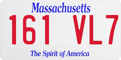 MA license plate 161VL7